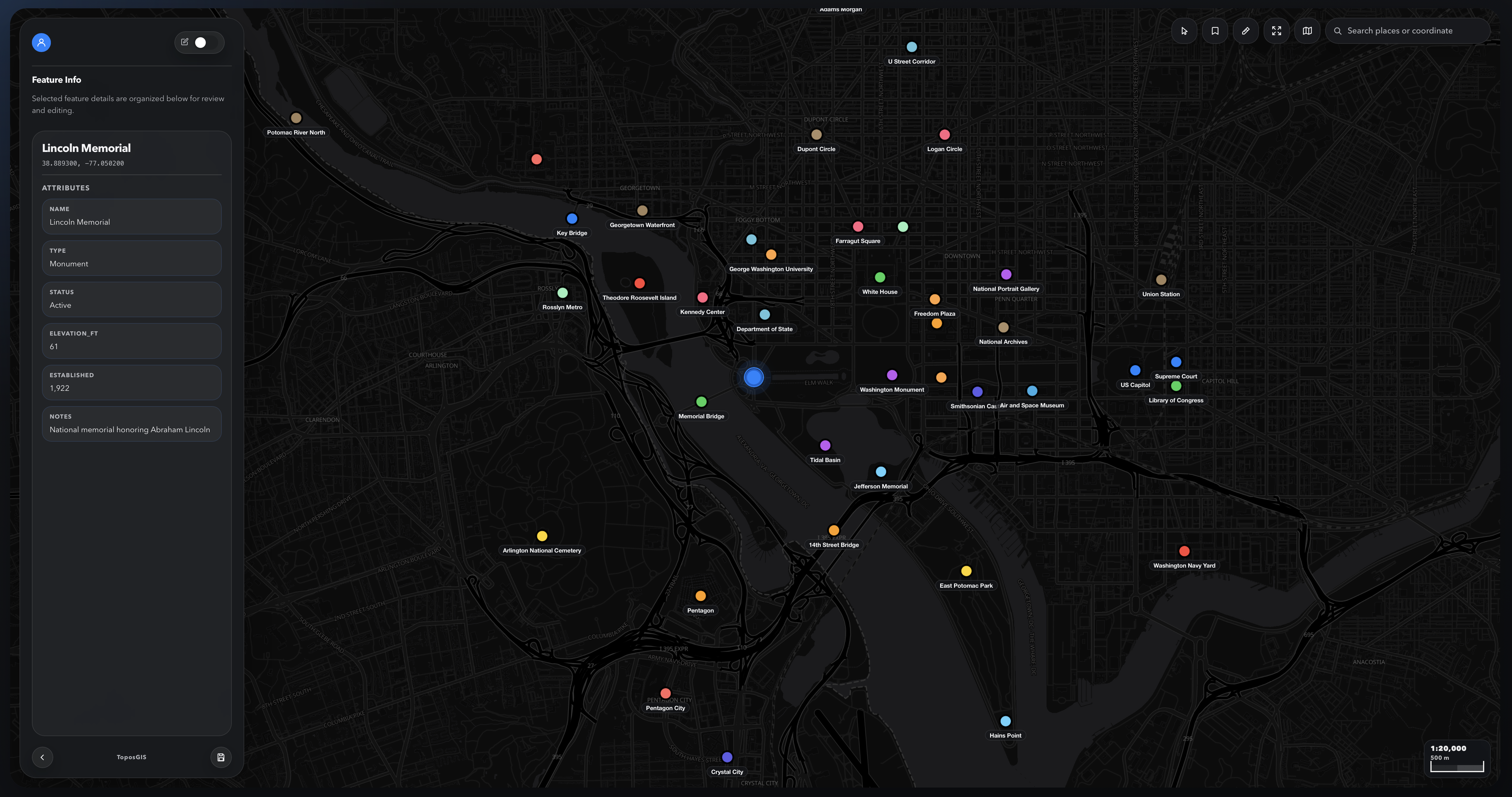 ToposGIS app screenshot